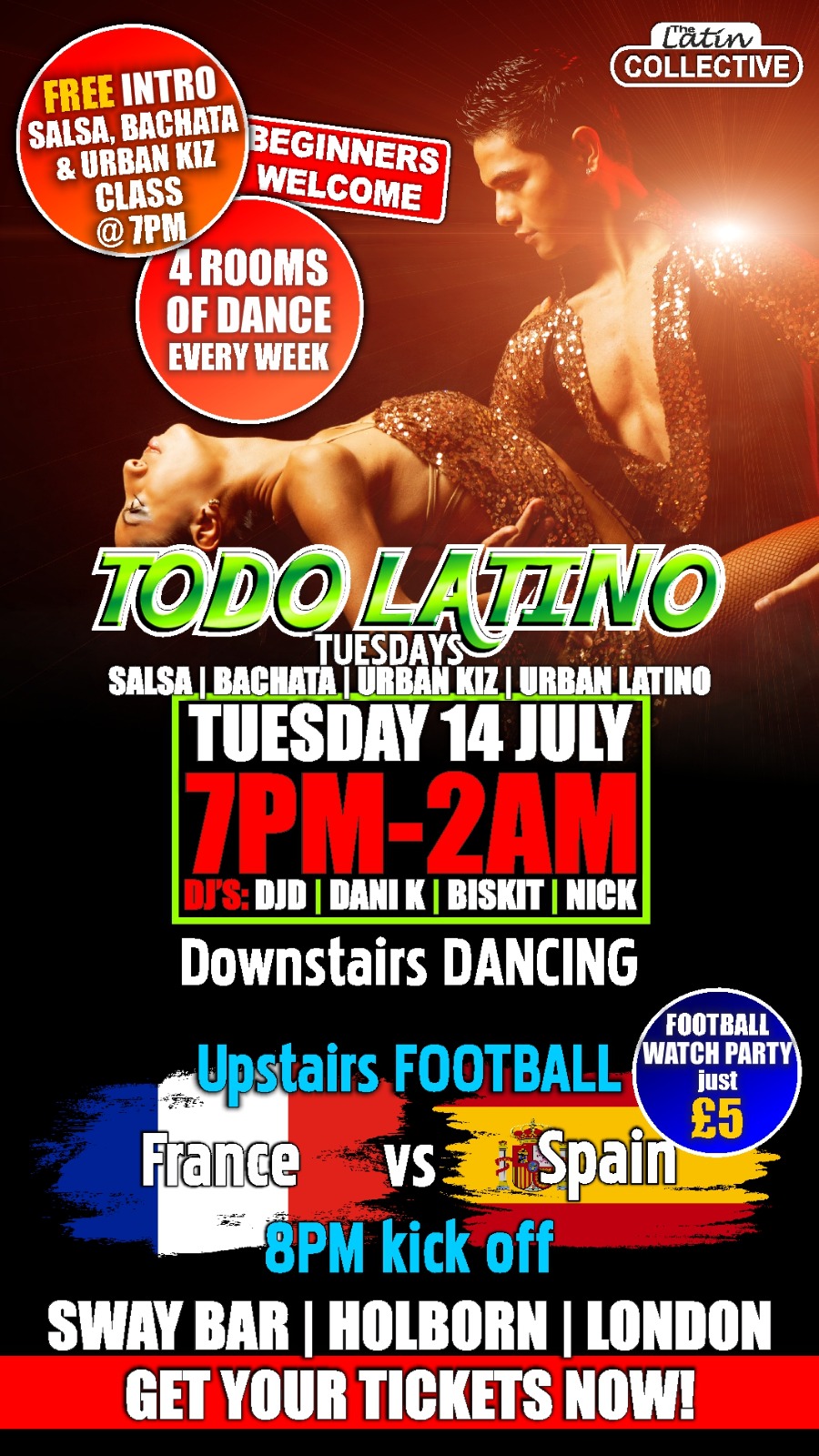 LIVE &amp; EXCLUSIVE TICKET - Sports Bar - France vs Spain